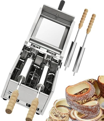 JJENXYYDS Máquina Comercial para Hacer Conos de Helado, Horno para Hacer rollitos de Pastel, tostadora, Parrilla para Conos de Helado con 2 Varillas de Acero Inoxidable,para restaurantes, cocinas