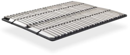 MOG CASA Somier Ortho Multilaminado 150x200 centímetros | Estructura de Metal Negro | Láminas de Madera | Sin Patas | Apto para Colchones y Camas | Soporte Resistente hasta 180 kg