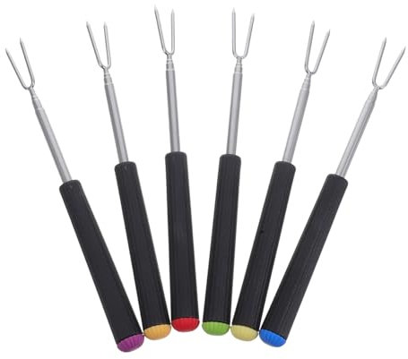 FUNOMOCYA 6 Forchette Da Fonduta Portatili in Acciaio Inossidabile Per Raduni Barbecue E Feste Allaperto