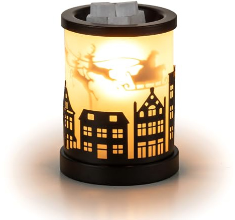 Staymoment Elektrische Duftlampe für Wachs Weihnachtsdeko: Duftlampen Elektrisch Wax Tischdeko Weihnachten Deko Innen Schwarz Metall Wachslampe Modern Wachsmelt
