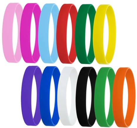 Mikikit 12 Pezzi Braccialetti in Silicone Fluorescente, Resistenti e Impermeabili, Accessori Moda per Feste a Tema e Attività in Classe
