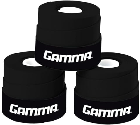 GAMMA Sports Supreme Overgrip for Tennis, Pickleball, Squash, Badminton, and Racquetball Racquets, 3 Count (Pack of 1), Black