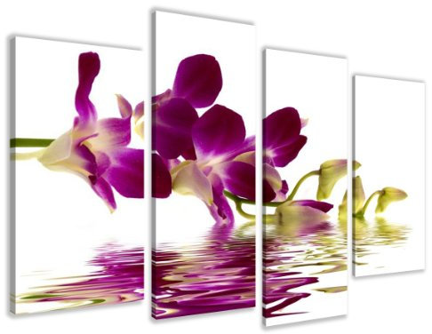 Visario Bild auf Leinwand Orchidee 130x80 cm Modell-Nr. 6132 XXL Bilder fertig gerahmt auf echtem Holzrahmen riesig.