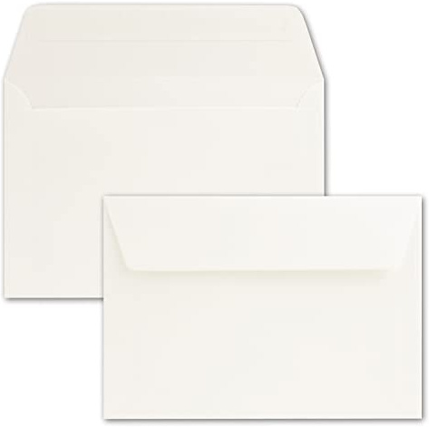 Kuvert DIN B6 12 x 18 cm med självhäftande stängning gräddvit 90 g/m² 50 Umschläge gräddvit