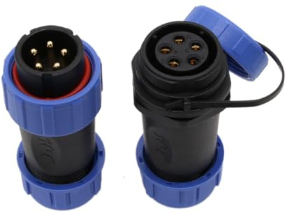 HangTon HE21 5-poliger Stecker, wasserdicht, Luftfahrt, kreisförmig, Schnelltrennung, Stromstecker, Buchse für industrielle elektrische Geräte
