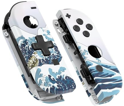 eXtremeRate DIY-Ersatz Case & Buttons für Switch Joycon-Welle | Custom Gehäuse & Knöpfe Skin Shell, Umbau Set, Für nintendo Switch/OLED, D-Pad-Version, Kein Joy con enthalten