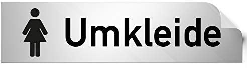 Kinekt3d Leitsysteme Folienschild Türschild • Umkleide Damen • PVC Hinweisschild • 160 x 40 mm Silber • selbstklebend • Kratzfester Druck • UV Beständig