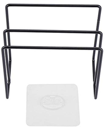 BuyWeek Schneidebrett Halter, Wandmontage Selbstklebender Topfdeckelhalter Schneidebrett Aufbewahrungshalter Küche Organizer(Schwarz)