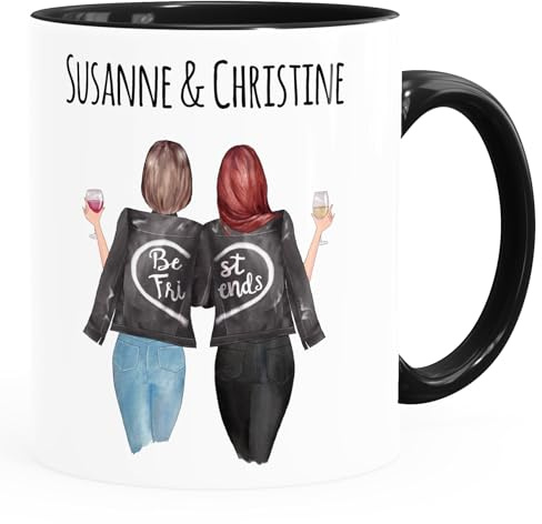 SpecialMe® Tasse beste Freundin personalisierbar, anpassbares Geschenk Freundschaft Best Friends Inner-schwarz Keramik-Tasse