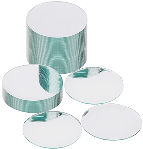 BELLE VOUS Kleiner runder Wandspiegel (50 Stück) – 7,5 cm – Spiegelplatte aus Glas für kreative Hobbys, Handwerk und Dekoration – Kleiner Spiegel, Dekoration für Wohnzimmer und Schlafzimmer