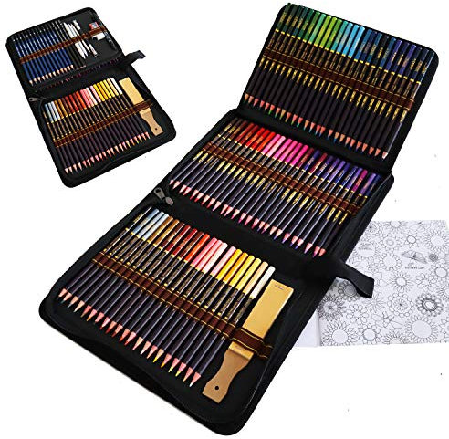 TVGO 96 Stück Buntstifte und Zeichnen Bleistifte Art Set für Professionelle Farbmischung Malen, Malbücher, und Skizzen, Ideales Set für Künstler, Erwachsene