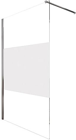 ONDÉE - Paroi TUHINA - Sérigraphie givrée en brise vue. 100x200cm - Profilé ajustable - Verre trempé - L’installation d’une barre de douche est indispensable avec cette paroi (vendu séparément)