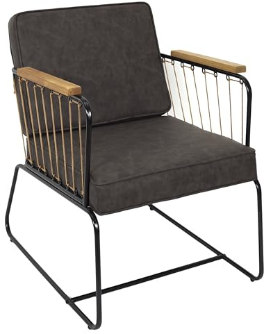 HOME DECO FACTORY - Hd7163 Sessel, Braun, Sitzfläche, Lounge-Sitz, Füße