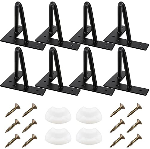 SINJEUN 8 PCS 10cm Schwarz Schrankfüsse, Möbelfuß Tischbeine mit Schrauben, Metall Tischbeine Haarnadel Hairpin Legs für DIY Möbel, TV Schränke, Kabinett