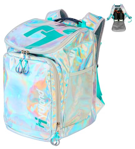 Hytiland Ski Boot Bag, 32L Ski and Snowboard Boot Travel Backpack, Ski and Snowboard Boots Bag for Ski Boots Ski Helmet Goggles and Snowsuits for Women and Youth