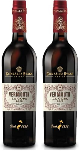 Vermouth La Copa Rojo - Notas de Clavo y Canela - D.O. Jerez - 750 ml (Paquete de 2)