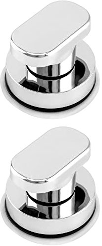 QWORK® 2 Pezzi Maniglia a Ventosa Potente Manico Girevole Senza Chiodi, per Cassetto Armadio Porta Bagno Porta Frigorifero Porta-Argento
