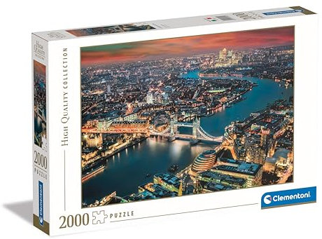 Clementoni Jigsaw Puzzle Collection - London Aerial View 2000 Pieces - Puzzle For Adults 14-99 Years, Gift For Men/Women, City, London, Um, Made In Italy, 32082