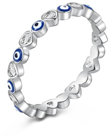 Kreativer Saphir Auge Runde Volldiamant Kristall Paar Ring Für Frauen Emaille Blau Original Sterling Silber Hochzeit Geschenk Schmuck