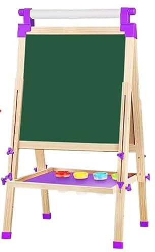 JOYOOSS Art Easel for Kids Easels for Toddlers,Wooden Kid Easel with Paper Roll - Chalkboard for Kids Adjustable Double Sided Dry Erase Board,Toddler Art Easel for Kid Ages 4-8