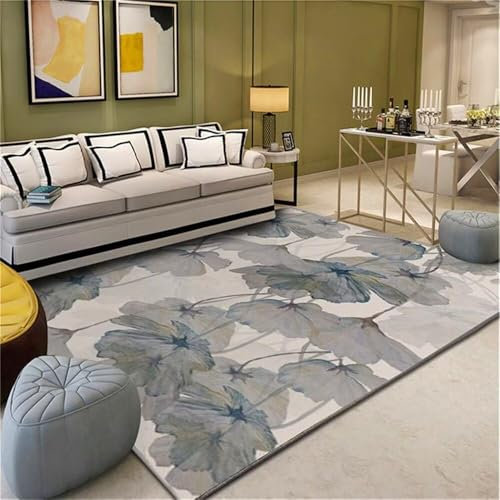 RUGMRZ Kinderzimmer Deko Teppich Flokati Waschbar Fuzzy grau-Blaue Tinte Malerei Muster Design Wohnzimmer nach Hause Dekoration verschleißfest Kinderteppich Mädchen Junge 100X160CM