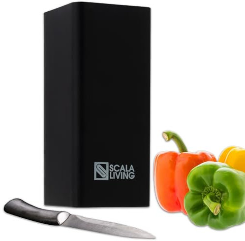 Ceppo PortaColtelli da Cucina senza Coltelli, Porta Coltelli Universale con Lamelle Flessibili