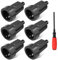 URHRHU Fiches Schuko, 6 x Fiche electrique femelle noire, 250V, 16A, IP44 Prise Fiche Femelle Noir en Caoutchouc Prises de Courant Étanches 3.7KW