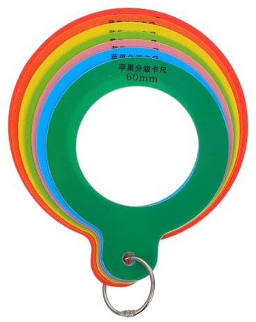 ULTECHNOVO Anillo de Medición Calibre de Frutas Plástico Resistente Medidor de Diámetro para Clasificación de Manzanas y Cítricos Herramienta Portátil 7 Diámetros Uso Agrícola