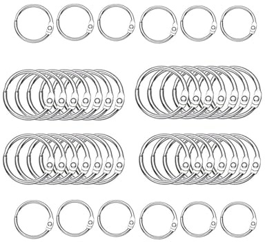 100 Pcs Binder Rings, Metal Paper Rings, Loose Leaf Binding Ring 20mm for Flash Cards, Index Cards, Papers, Keychains, School, Office, Home