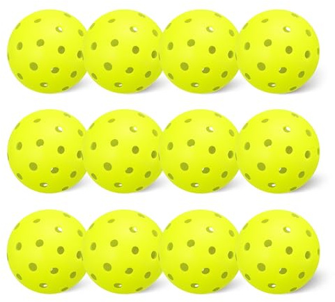 Amazon Basics Pickleball-Bälle für den Außenbereich, 7,4cm, Gelb