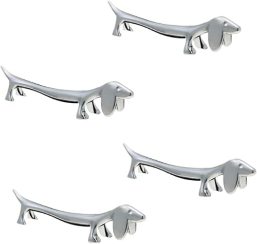 Besteckhalter Für Tisch | Hund Form Besteckhalter Für Messer Gabel Löffel | 4 Stück Essstäbchen Ablage Süßes Dackel Design | Stainless Steel Gabel Stand Und Besteck Ständer, Geschirr Rack Halter