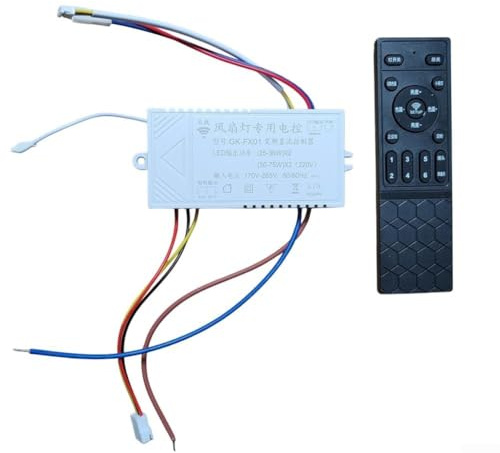 Floweringbeter Telecomando per ventilatore da soffitto a LED, regolatore CC a frequenza variabile a 6 velocità, monitoraggio della batteria, funzionamento regolare (testa agitata)
