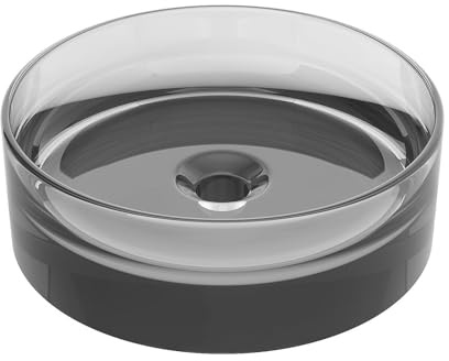 Vente-unique - Vasque à poser ronde translucide en résine - 40 cm - Gris - SPAVO
