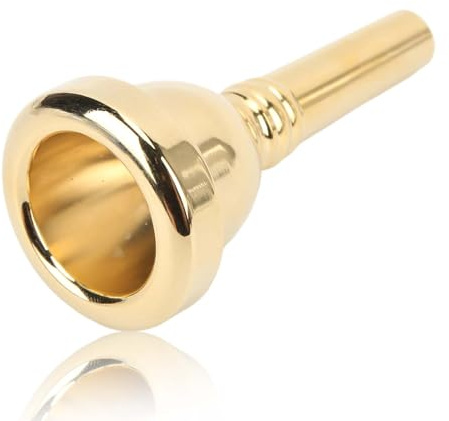 Portavoz de trombón,boquilla de euphonium para un sonido superior,excelente para accesorios de instrumentos de barítono y trombón,boca de cuerno de latón reemplazo de boca de cuerno de trompeta (Oro)