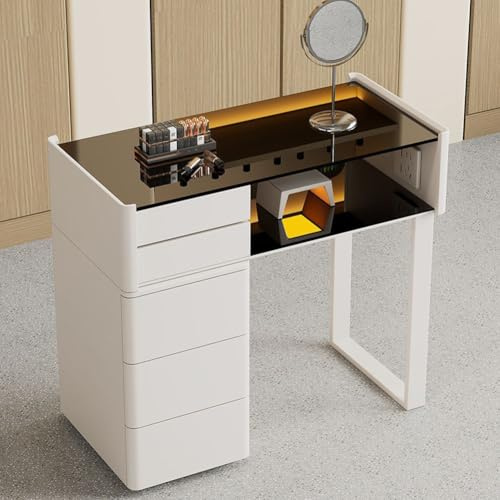 PP-Vic Mesa De Manicura Con Pizarra De Madera Maciza, Estación De Mesa De Técnico De Manicura, Banco De Trabajo De Manicura De Salón De Belleza, Mesa De Suministros De Manicura,Black and white
