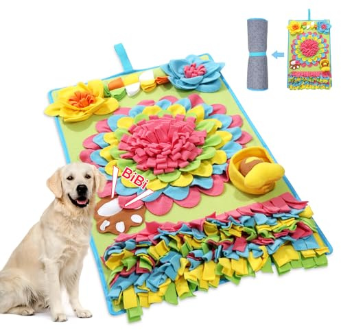 Brifit Schnüffelteppich Hund 78 x 48cm, Hundespielzeug Intelligentes für Kleine & Mittelgroße Hunde, Waschbar Trainingsmatte Futtermatte Gegen Langeweile und Anregung, Intelligenztraining für Hunde