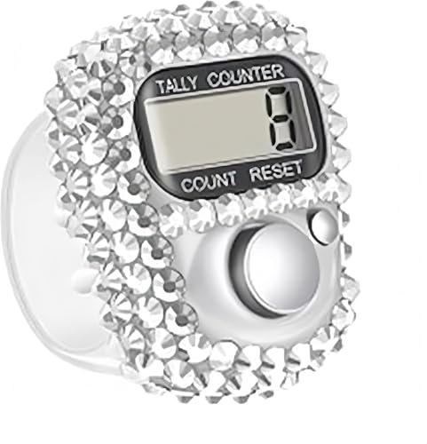 Rzcin Electronic Finger Tally Counter Clicker Counter,Convenient Portable Digital Display Tally Counter,Resettable Mini Lap Counter for Golf Goods Counting Accessories,Track and (silvery)