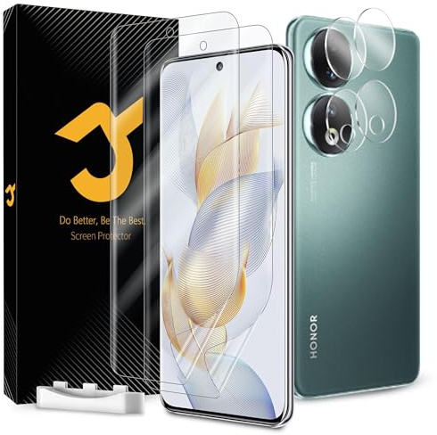 JZG [2+2 Pezzi] Pellicola Protettiva per Honor 90 5G, Fotocamera Vetro, Facile Installazione, Anti Graffio, Compatibile ID Impronte Digitali, HD