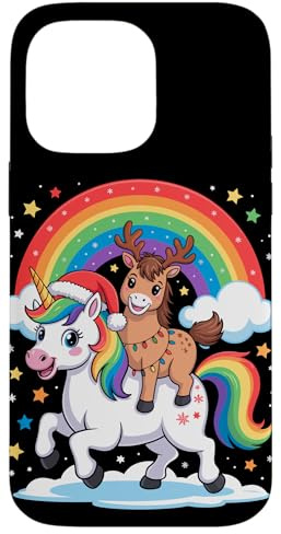 Cheval Licorne Arc-en-Ciel Équitation Chevaux Coque pour iPhone 14 Pro Max