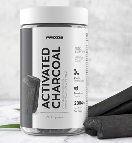 Prozìs Activated Charcoal 60 compresse- Carbone Attivo Vegetale, Integratore Alimentare a Base di Carbone Attivo Vegetale, Utile per Contrastare il Gonfiore Addominale