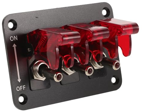 ARTSEWPLY Interrupteur à Bascule Étanche avec LED Rouge Positions Compatible Circuit Yacht et Véhicules Installation Facile Polyvalent