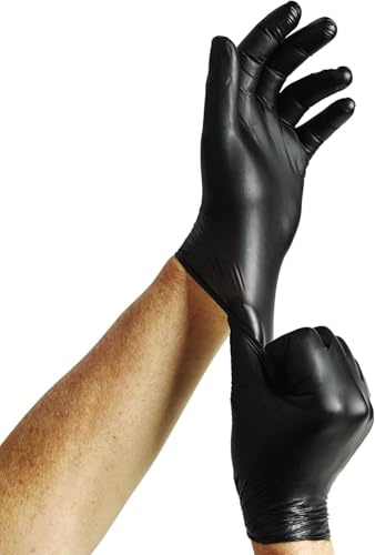 Generico Guanti Monouso Nitrile Neri Resistente Black, 300 pezzi, Senza Lattice e Senza Polvere, Multiuso, taglia S/M