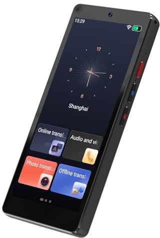 S20 Pro AI Smart-Übersetzungsgerät, tragbar, 148 Online-27 Sprachen, Offline-Übersetzungen, 5-Zoll-Bildschirm, Echtzeit-Sprach-Videoanruf-Übersetzer für Android 7.0, unterstützt