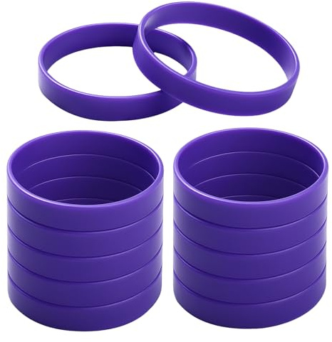GOGO 12 st gummiarmband för vuxna, silikonarmband, festtillbehör – lila
