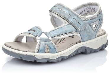 Rieker 68879 Damen Trekking Sandalen,Outdoor-Sandale,Sport-Sandale,Sommerschuh,heaven/silverflower/12/40 EU / 6.5 UK