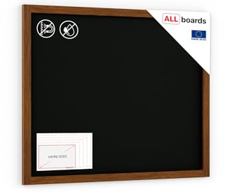ALLboards Kreidetafel mit lackiertem Holzrahmen 100x80cm, Schwarz, Schreibtafel, Kreide, Schreibtafel zum Aufhängen, Wand Tafel Holz, Tafel gastronomie, Kreidetafel wand