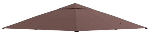 Outsunny Tetto di Ricambio per Gazebo 3x3 m da Giardino 298x295cm Caffè | Telo Copertura per Gazebo, Resistente all'Acqua, Poliestere 180g/㎡, 8 Fori di Drenaggio, Prese d'Aria, Solo Copertura