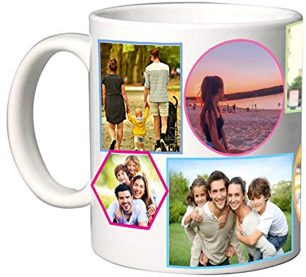 Mr. Gadgets Tazza in Ceramica Personalizzabile con Foto Collage (Multicolor)