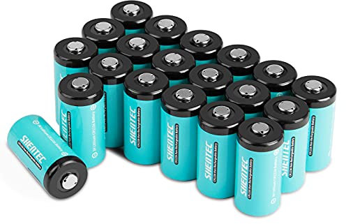 20 Pcs Shentec CR123A Batterie Lithium 3V, CR123 / CR123A / CR17345 da 1600mAh Adatta per Flashlight, Fotocamera Digitale, Videocamera, Giocattoli, Macchina Fotografica, Torcia, Microfoni