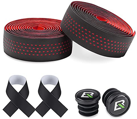 ROCKBROS Fahrrad Lenkerband Rutschfest und Stoßdämpfend Griffband für MTB Rennrad Standardgröße Schwarz/Weiß/Rot/Blau